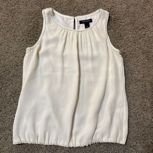 WHITE HOUSE BLACK MARKET Intricate Beaded‎ Stretch Silk Tank Office Blousen XS